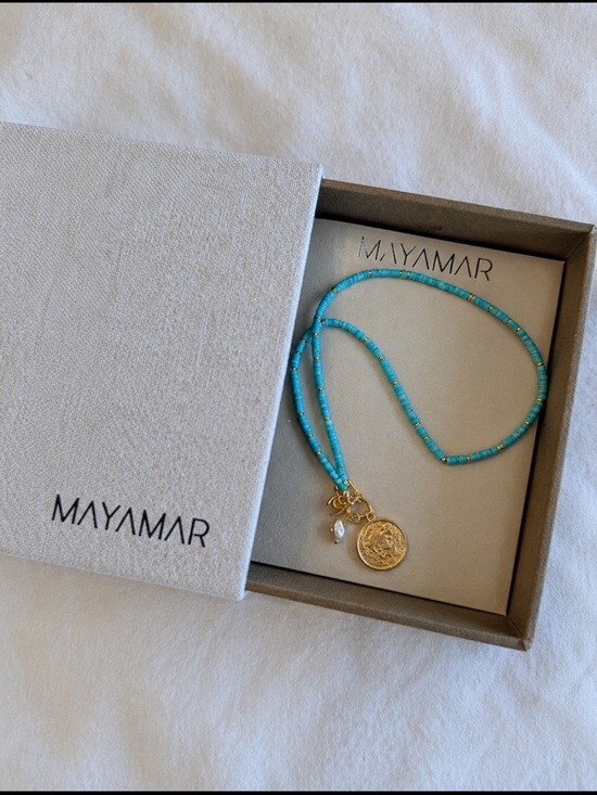 Mayamar Jewelry - New MAYAMAR genuine turquoise and 24kt Gold dipped Necklace